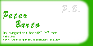 peter barto business card